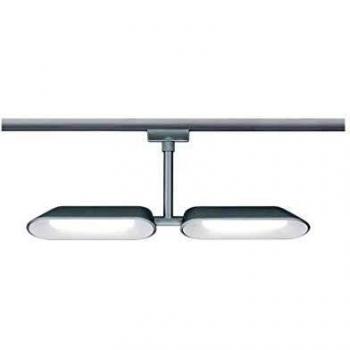 Foco LED Dipper URail 2x8W Cromo Mate/Blanco, Dimmerable, 230V