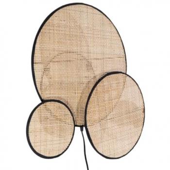 Aplique de Pared Romimex Negro Natural 11 x 52 x 52 cm Ratán