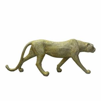 Figura Decorativa Leopardo Dorado DKD Home Decor 120 x 23 x 44 cm