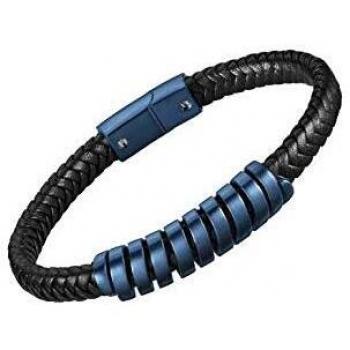 Pulsera Lotus Style Cuero Negro y Acero Azul para Hombre LS2047/2/2 Outlet