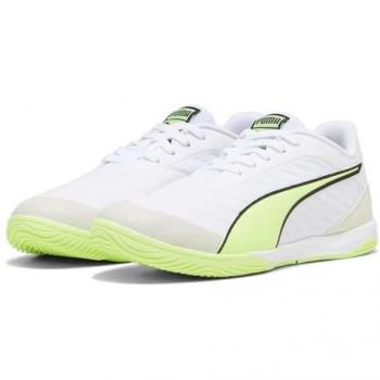 Puma IBERO IV Botas de Fútbol Unisex Adulto, Zapatillas Deportivas, Color Blanco-Verde Velocidad-Plata, Talla 44.5 EU