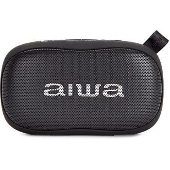 Aiwa BS-110BK: Altavoz Bluetooth portátil, Resistente a la Humedad, pensado para Deportes Exteriores. Color Negro