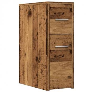 Armario de baño estrecho con ruedas madera envejecida