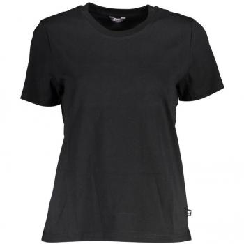 K-Way Women's Black Cotton T-Shirt with Contrast Details, Size M