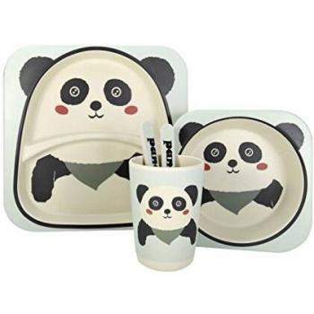 VAJILLA INFANTIL PANDA JOCCA 1740P - FIBRA DE BAMBU - 2 PLATOS