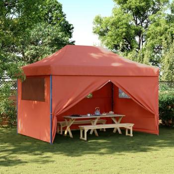 Carpa plegable Pop-Up terracota con 4 paredes laterales
