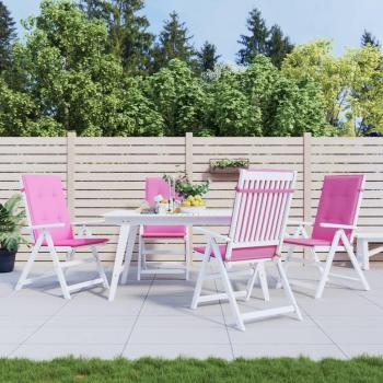Cojines de silla con respaldo alto 4 piezas de tela rosa