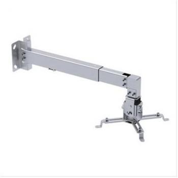 TooQ PJ4012WT-S - Soporte inclinable de pared para proyector, hasta 20 Kg, ajustable a la pared entre 430mm hasta 650mm, inclinacion +/- 15º, incluye kit de montaje, color plata