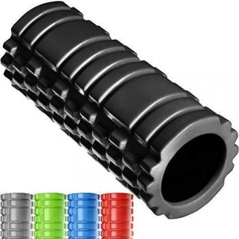 Rodillo de Masaje para Yoga Tectake - Rodillo de Espuma para Automasaje y Ejercicio - Color Negro