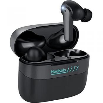 Auriculares Inalámbricos Bluetooth 5.2, Hadisala In-Ear Auriculares con 4 Micrófonos CVC 8.0 Cancelación de Ruido para Llamadas Claras, aptX Graves Mejorados, 25 Horas, IPX7 Impermeable para Deportes