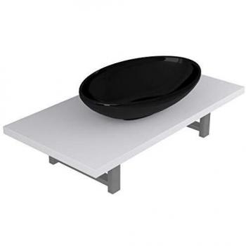 vidaXL Lavabo de Baño con Estante de Pared Cerámica Hogar Jardín Bricolaje Grifo Ducha Aseo Servicio Tocador Pila Ducha Toilette Diseño Decoración