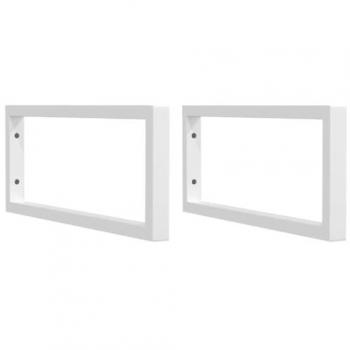 Soportes estante de lavabo 2 uds rectangular acero blanco vidaXL