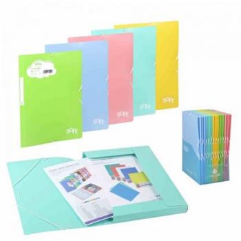 Carpeta de Solapas Soft en Polipropileno con Etiqueta y Gomas Rosa Pastel