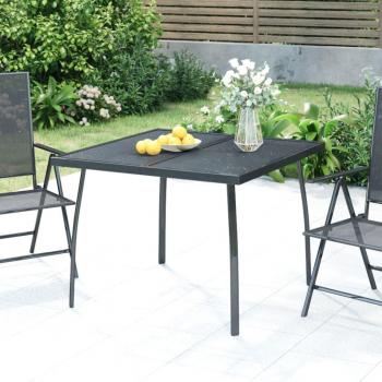 Mesa de jardín de malla de acero antracita 100x100x72 cm