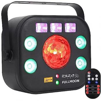 Efecto de Luz Ibiza Fullmoon DMX 5-en-1 con Estroboscópico, Wash LED RGBW y UV