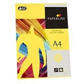 Papel A4 Fabrisa, 80 gramos, Amarillo Limón Intenso, Paquete de 500 Hojas