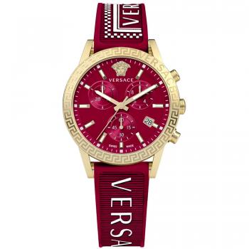 Versace Sport Tech Chronograph Rubber Watch - Red Female, Size: ONE SIZE