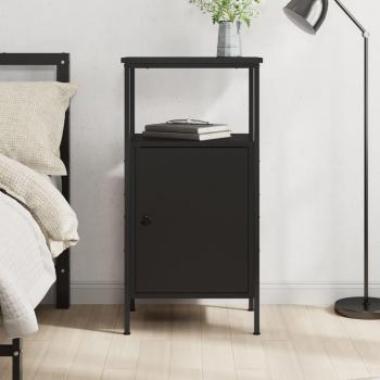Mesita de noche madera de ingeniería 41x31x80 cm Negra, Roble Sonoma, Roble ahumado - Mesita habitación dormitorio para salón, estudio, mesa auxiliar