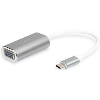 Adaptador de gráficos DIGITUS USB Type-C, USB Type-C a VGA, Full HD 75Hz, 1920x1080 píxeles, aluminio
