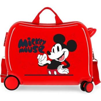 Disney Mickey Mouse Fashion Maleta Infantil Correpasillos Rígida Roja con 2 Ruedas Multidireccionales y Capacidad de 34L