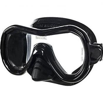 Seac Giglio MD, Máscara a lente única para Buceo y Snorkeling, Unisex niños, negro, Small