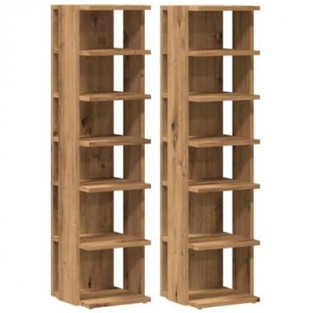 Mueble Zapatero 2 uds Madera Roble Artisan 28x27x102 cm Marrón