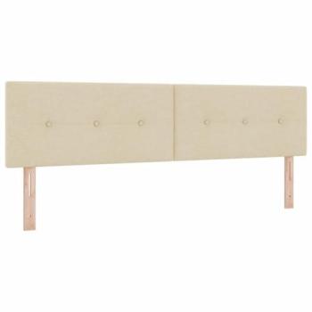Cabecero LED con tira de luces en crema 180 cm de tela poliéster
