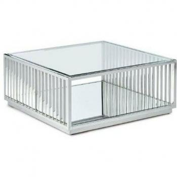 Mesa de Centro DKD Home Decor Transparente Plateado Acero Espejo 100 x 100 x 45 cm