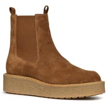 Botín Geox D36VEC 22-CD500 Marrón para Mujer, características: material exterior de piel, suela de goma antideslizante, plantilla acolchada, diseño elegante y moderno, cierre con cremallera lateral