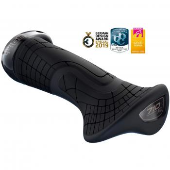 SQLAB 710 Ergonomic Rubber Grips - Black, Long/Long, 130mm