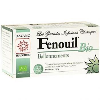 Infusión de Hinojo Orgánico/Biológico (nombre genérico, ya que Dayang es la marca y 20 sobres indica la cantidad)