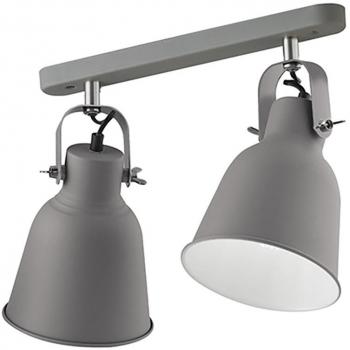 Foco LED Spot Legend 2 bombillas Metal Gris, características: diseño moderno, incluye 2 bombillas, acabado en metal gris, dimensiones de 36x17,5x16cm