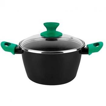 Cacerola Magefesa Planet Ø20cm con Tapa de Vidrio, Apta para Inducción y Lavavajillas, Negro Mate