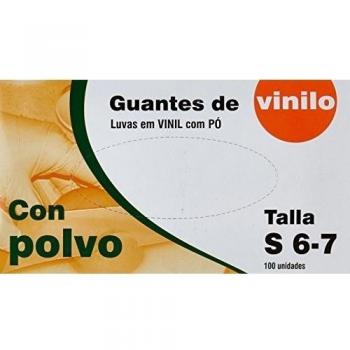 Cuatrogasa - Guantes de vinilo con polvo - Talla S - 100 unidades