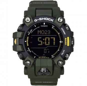 Casio G-Shock Mudman Master Of G-Land Solar Digital Men's Watch with Green Resin Strap 200M Water Resistance