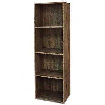 Librería de Madera con 4 Estantes Color Nogal 40x132 cm