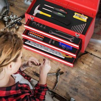 Portable Garage Mechanic Tool Cabinet Box with 3 Drawers