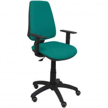 Piqueras y Crespo Silla Elche CP Bali Verde Claro Brazos Regulables Oficina, Tela, 109x46x46 cm