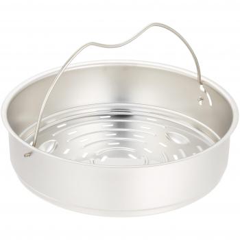 Fissler 610-300-00-800/0 Vaporera, accesorio para olla a presión, cestillo de cocción al vapor, incluye trípode de soporte, diámetro de 22 cm