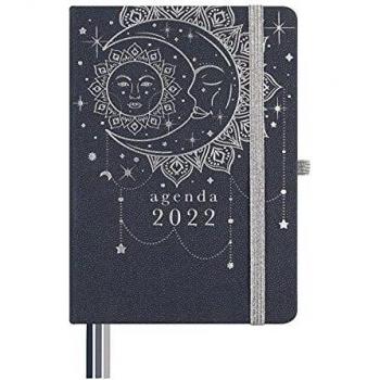 Finocam flexi lisa agenda 2022 semana vista apaisada de octubre 2021 a diciembre 2022 15 meses mediano m4 118x168 mm multicolor moon