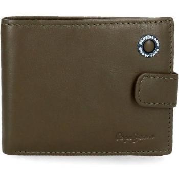 Cartera vertical Pepe Jeans Badge Caqui con cierre de clic
