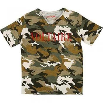 Zadig & Voltaire - Camiseta Infantil con Estampado de Camuflaje y Logotipo Caqui 134-140 cm