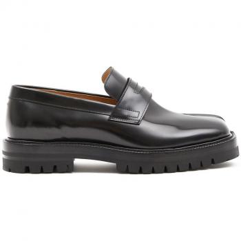Maison Margiela Men's Tabi Leather Moccasin in Black | Size 40 | S57WR0139P3827H8396