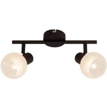 Lámpara de techo Gabon marrón y blanco, 2 luces E14, 40W, cabezales ajustables