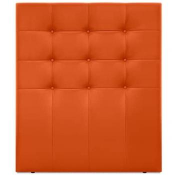 Cabecero Capitoné hasta el Suelo DHOME tapizado ACUALINE en Polipiel Naranja, 95cm (compatible con camas de 70/80/90)