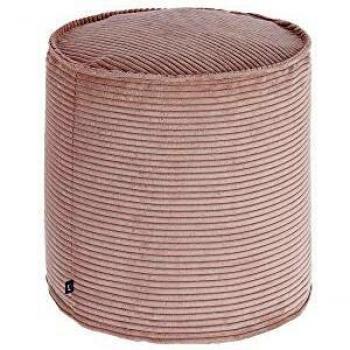 Kave Home - Puf pequeño Wilma Ø 40 cm Pana Rosa