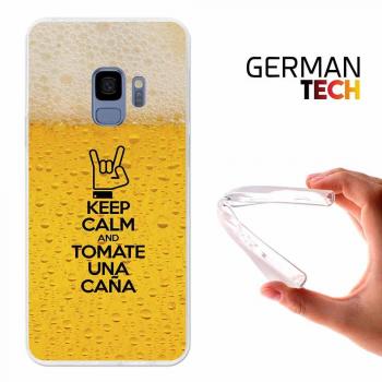 German Tech Funda Gel para Samsung Galaxy S9, Carcasa TPU Flexible Fabricada con la Mejor Silicona, Protege y se Adapta a la Perfección a tu Smartphone y con Nuestro Exclusivo Diseño Keep Calm Caña.
