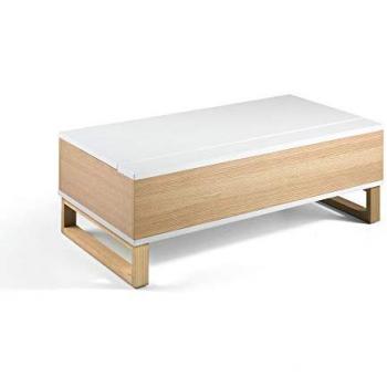 Mesa de Centro Rectangular Royal - Color Roble/Blanco - Material Roble/MDF - 110 x 60 x 38 cm