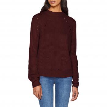 Vero Moda Vmjay Echo LS O-Neck Blouse, suéter para Mujer, Rojo Winetasting, 38