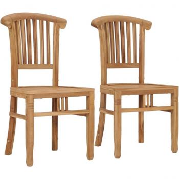 vidaXL Garden Chairs 2 pcs Solid Teak Wood